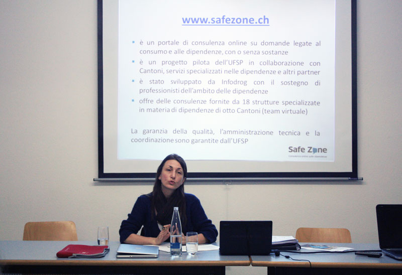 Lucia Galgano, collaboratrice scientifica Infodrog e coordinatrice del progetto Safe Zone nella Svizzera italiana è relatrice della serata.